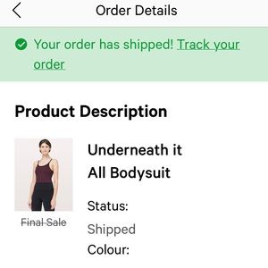 Underneath it all lululemon maroon bodysuit size S like new